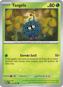 Carta Tangela de la expansión 151, número 114/165