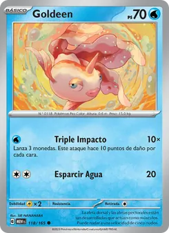 Carta Goldeen de la expansión 151, número 118/165