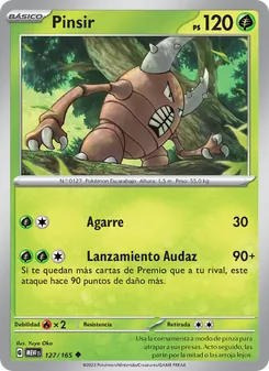 Carta Pinsir de la expansión 151, número 127/165