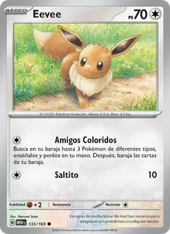Carta Eevee de la expansión 151, número 133/165