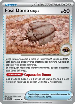 Carta Fósil Domo Antiguo de la expansión 151, número 152/165