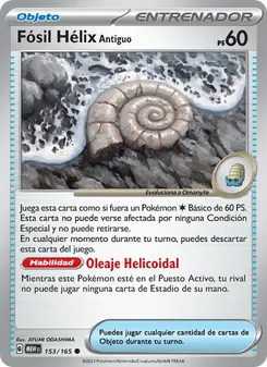 Carta Fósil Hélix Antiguo de la expansión 151, número 153/165