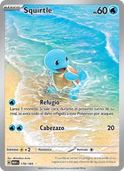 Carta Squirtle de la expansión 151, número 170/165