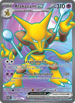 Carta Alakazam ex de la expansión 151, número 188/165