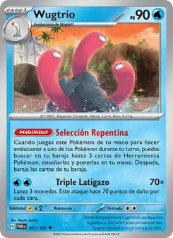 Carta Wugtrio de la expansión Brecha Paradójica, número 053/182