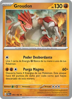 Carta Groudon de la expansión Brecha Paradójica, número 093/182