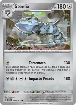 Carta Steelix de la expansión Brecha Paradójica, número 125/182