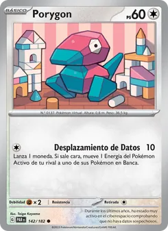 Carta Porygon de la expansión Brecha Paradójica, número 142/182