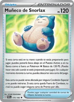 Carta Muñeco de Snorlax de la expansión Brecha Paradójica, número 175/182