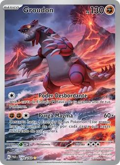 Carta Groudon de la expansión Brecha Paradójica, número 199/182