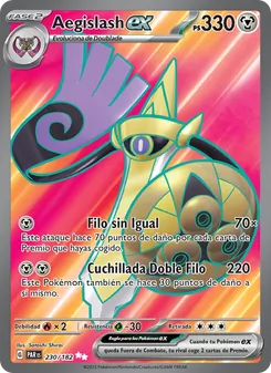 Carta Aegislash ex de la expansión Brecha Paradójica, número 230/182