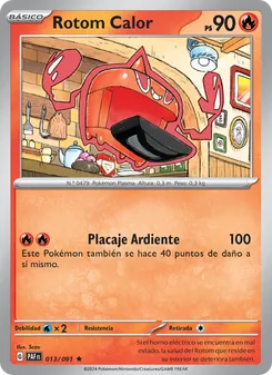 Carta Rotom Calor de la expansión Destinos de Paldea, número 013/91
