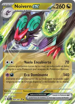 Carta Noivern ex de la expansión Destinos de Paldea, número 069/91