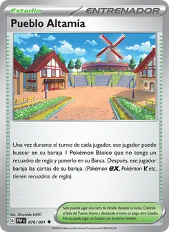Carta Pueblo Altamía de la expansión Destinos de Paldea, número 076/91