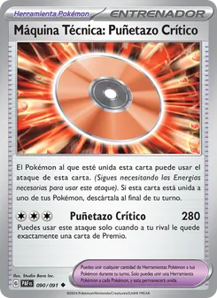 Carta Máquina Técnica: Puñetazo Crítico de la expansión Destinos de Paldea, número 090/91