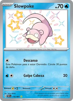 Carta Slowpoke de la expansión Destinos de Paldea, número 116/91