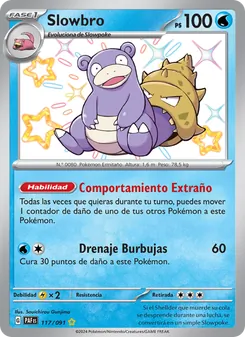 Carta Slowbro de la expansión Destinos de Paldea, número 117/91