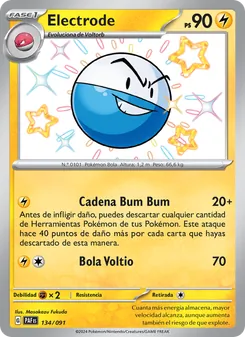 Carta Electrode de la expansión Destinos de Paldea, número 134/91