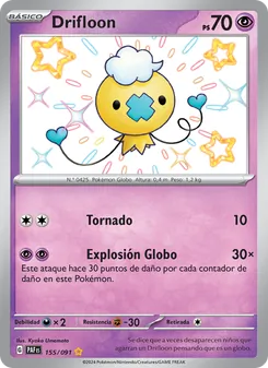 Carta Drifloon de la expansión Destinos de Paldea, número 155/91