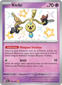 Carta Klefki de la expansión Destinos de Paldea, número 159/91