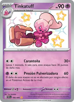 Carta Tinkatuff de la expansión Destinos de Paldea, número 166/91