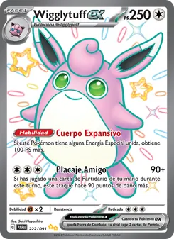 Carta Wigglytuff ex de la expansión Destinos de Paldea, número 222/91