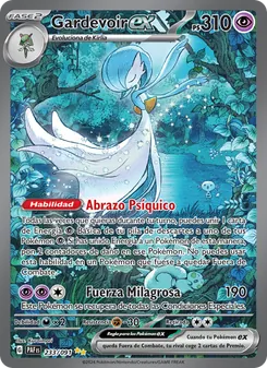 Carta Gardevoir ex de la expansión Destinos de Paldea, número 233/91