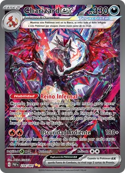Carta Charizard ex de la expansión Destinos de Paldea, número 234/91