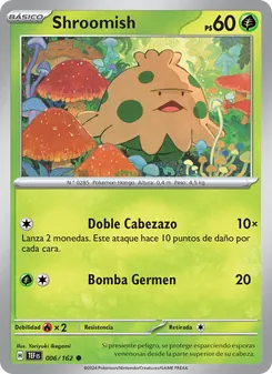 Carta Shroomish de la expansión Fuerzas Temporales, número 006/162