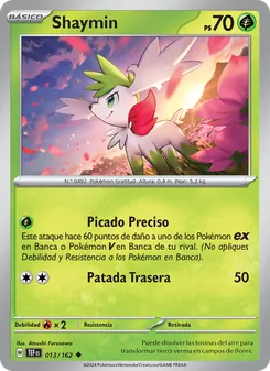 Carta Shaymin de la expansión Fuerzas Temporales, número 013/162