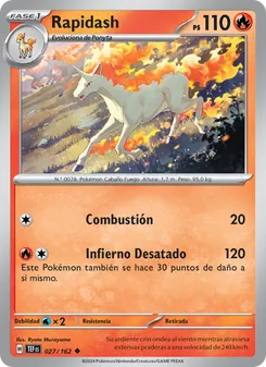 Carta Rapidash de la expansión Fuerzas Temporales, número 027/162