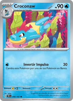 Carta Croconaw de la expansión Fuerzas Temporales, número 040/162