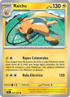 Carta Raichu de la expansión Fuerzas Temporales, número 052/162