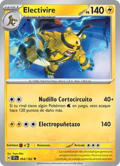 Carta Electivire de la expansión Fuerzas Temporales, número 054/162