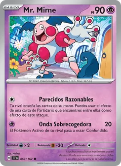 Carta Mr. Mime de la expansión Fuerzas Temporales, número 063/162
