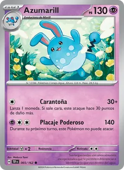 Carta Azumarill de la expansión Fuerzas Temporales, número 065/162