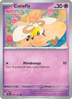 Carta Cutiefly de la expansión Fuerzas Temporales, número 075/162