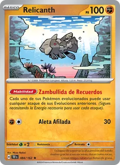 Carta Relicanth de la expansión Fuerzas Temporales, número 084/162
