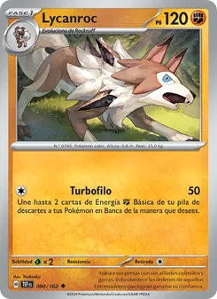 Carta Lycanroc de la expansión Fuerzas Temporales, número 090/162