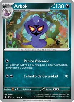 Carta Arbok de la expansión Fuerzas Temporales, número 101/162
