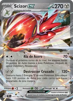 Carta Scizor ex de la expansión Fuerzas Temporales, número 111/162