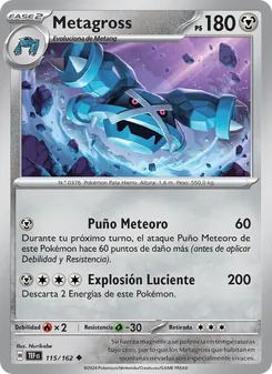 Carta Metagross de la expansión Fuerzas Temporales, número 115/162