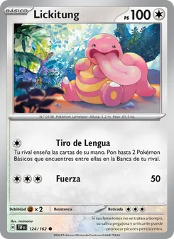 Carta Lickitung de la expansión Fuerzas Temporales, número 124/162