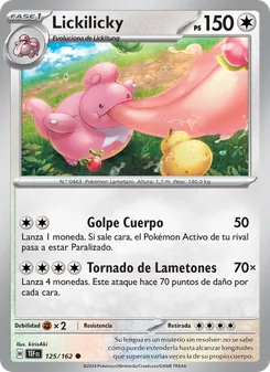 Carta Lickilicky de la expansión Fuerzas Temporales, número 125/162