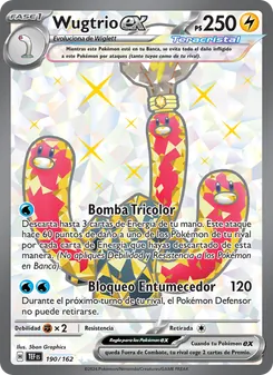 Carta Wugtrio ex de la expansión Fuerzas Temporales, número 190/162