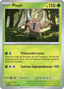 Carta Pinsir de la expansión Mascarada Crepuscular, número 003/167