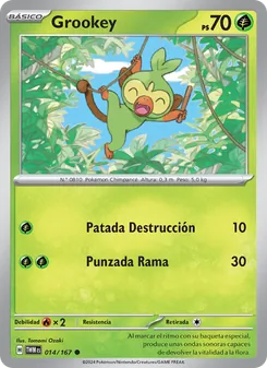 Carta Grookey de la expansión Mascarada Crepuscular, número 014/167