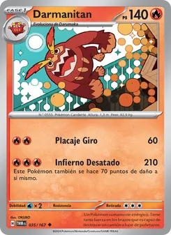 Carta Darmanitan de la expansión Mascarada Crepuscular, número 035/167