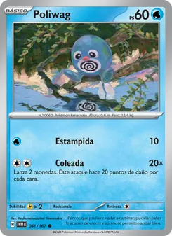 Carta Poliwag de la expansión Mascarada Crepuscular, número 041/167