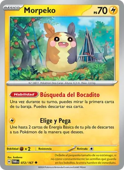 Carta Morpeko de la expansión Mascarada Crepuscular, número 072/167